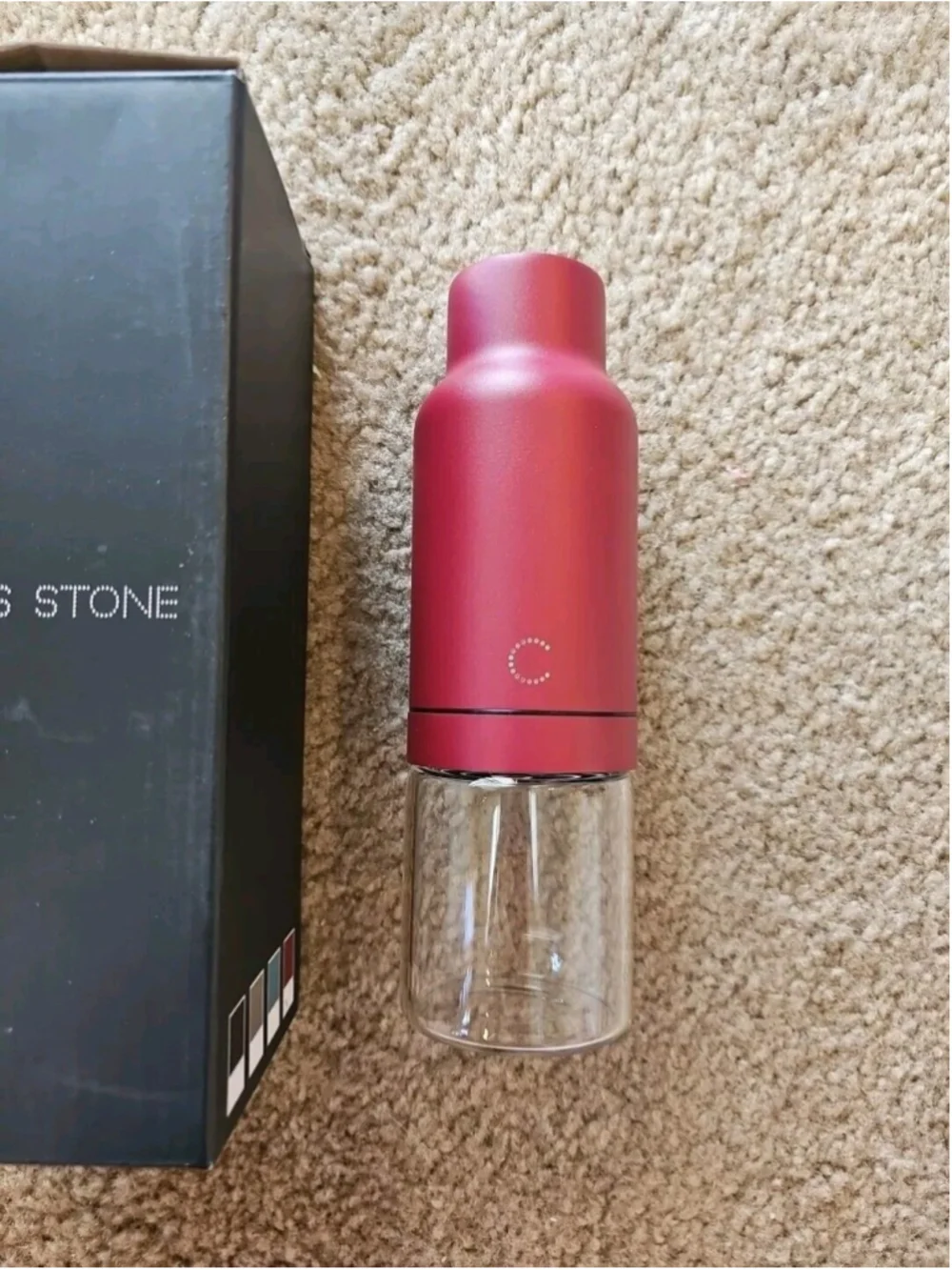 Curtis Stone Gravity Mill Salt Pepper Spice Grinder Red- NEW